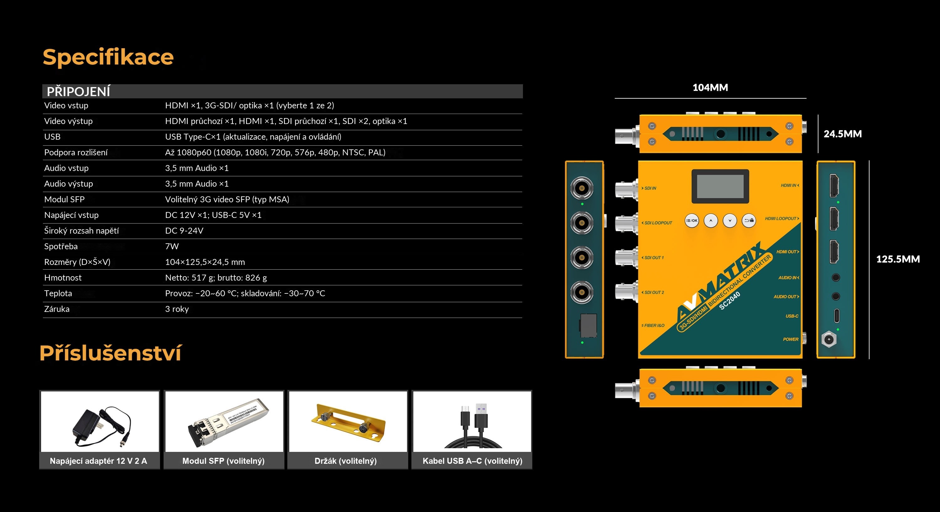 AVMATRIX SC2040 TR – infografika