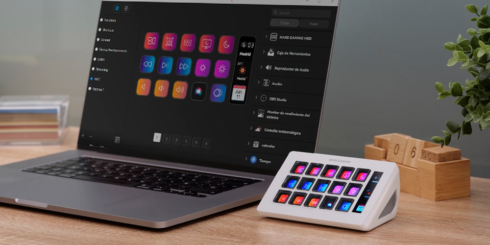 Mars Gaming MSD-ONE – Software se scénami a pluginy