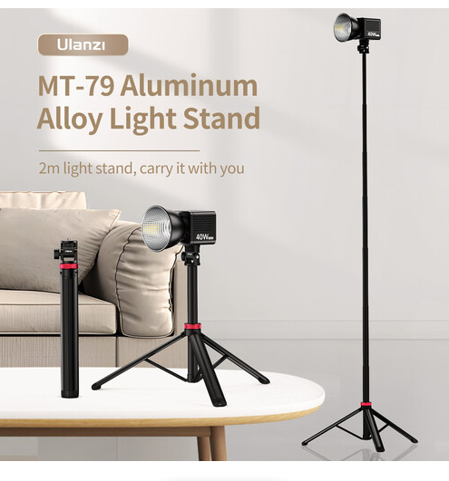 Ulanzi MT-79 Aluminium Led Light Tripod Portable Adjustable Light Stand (2m)