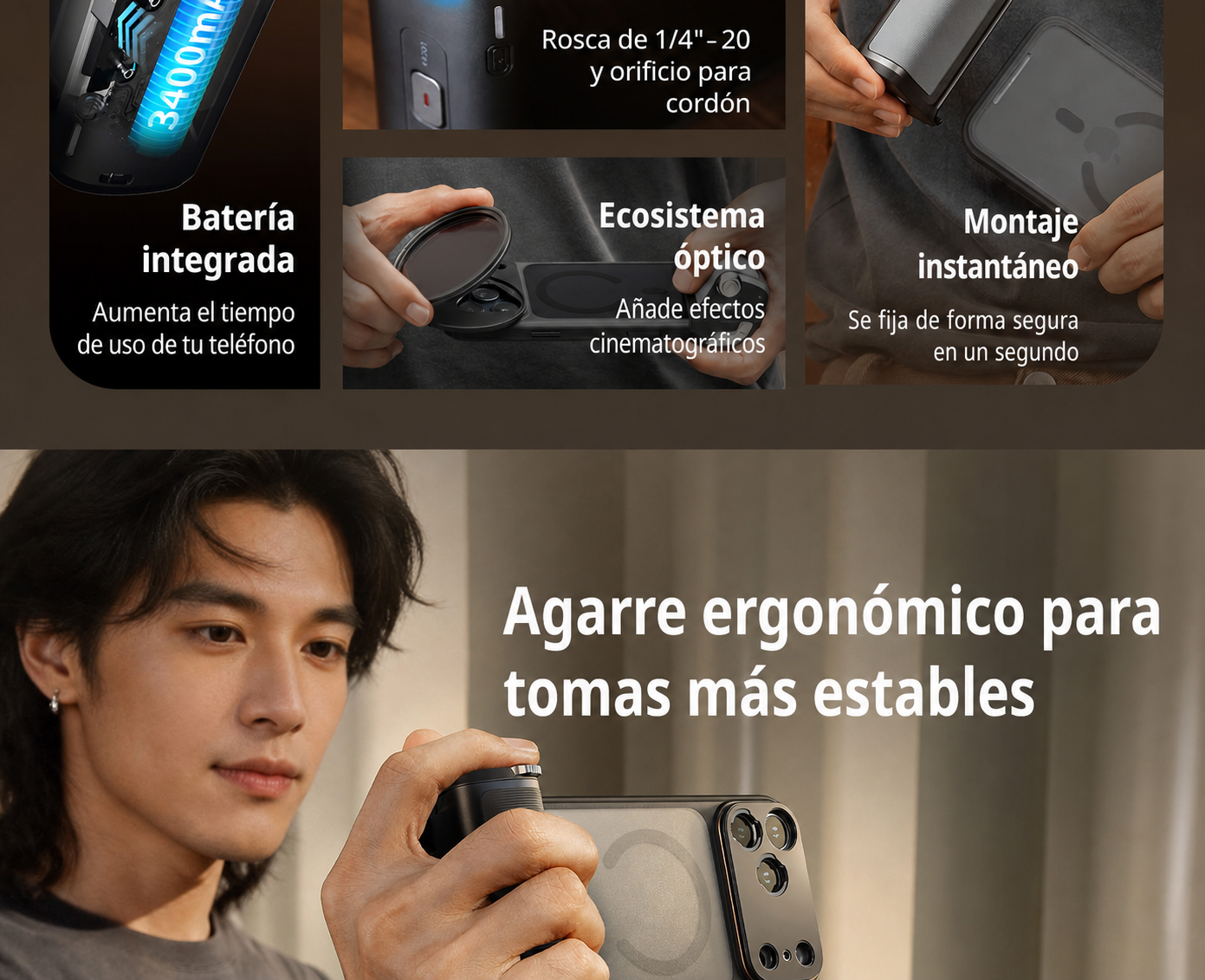 SmallRig FilMov Photography Grip Kit 5554 - parte en espanol 3 de 15