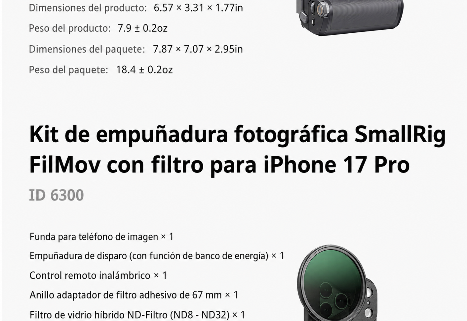 SmallRig FilMov Photography Grip Kit 5554 - parte en espanol 13 de 15