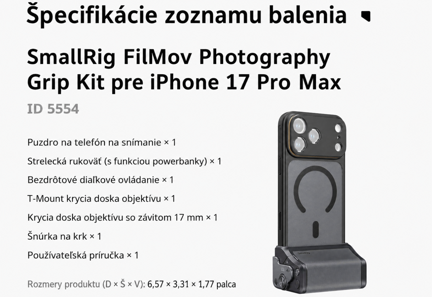 SmallRig FilMov Photography Grip Kit 5554 – slovenská časť 12 z 15