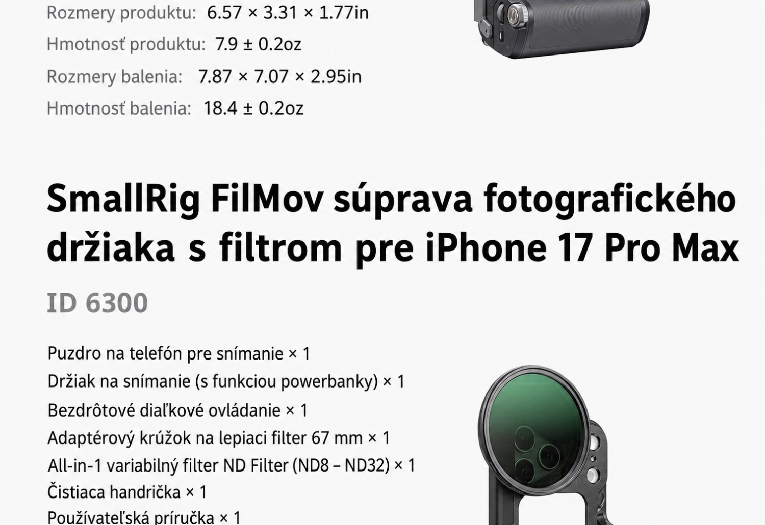 SmallRig FilMov Photography Grip Kit 5554 – slovenská časť 13 z 15