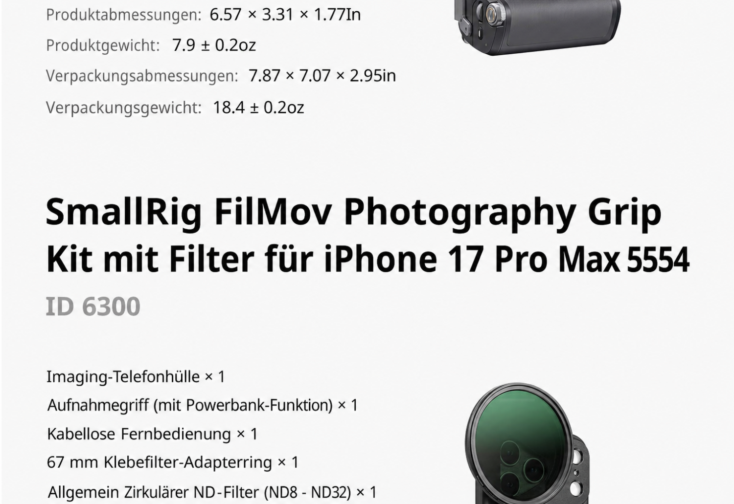 SmallRig FilMov Photography Grip Kit 5554 - deutscher Teil 13 von 15