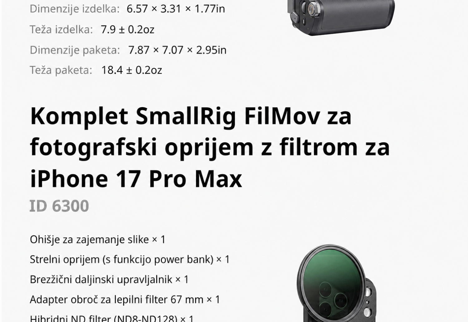 SmallRig FilMov Photography Grip Kit 5554 - slovenski del 13 od 15