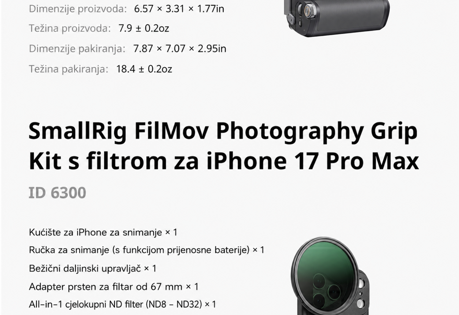 SmallRig FilMov Photography Grip Kit 5554 - hrvatski dio 13 od 15