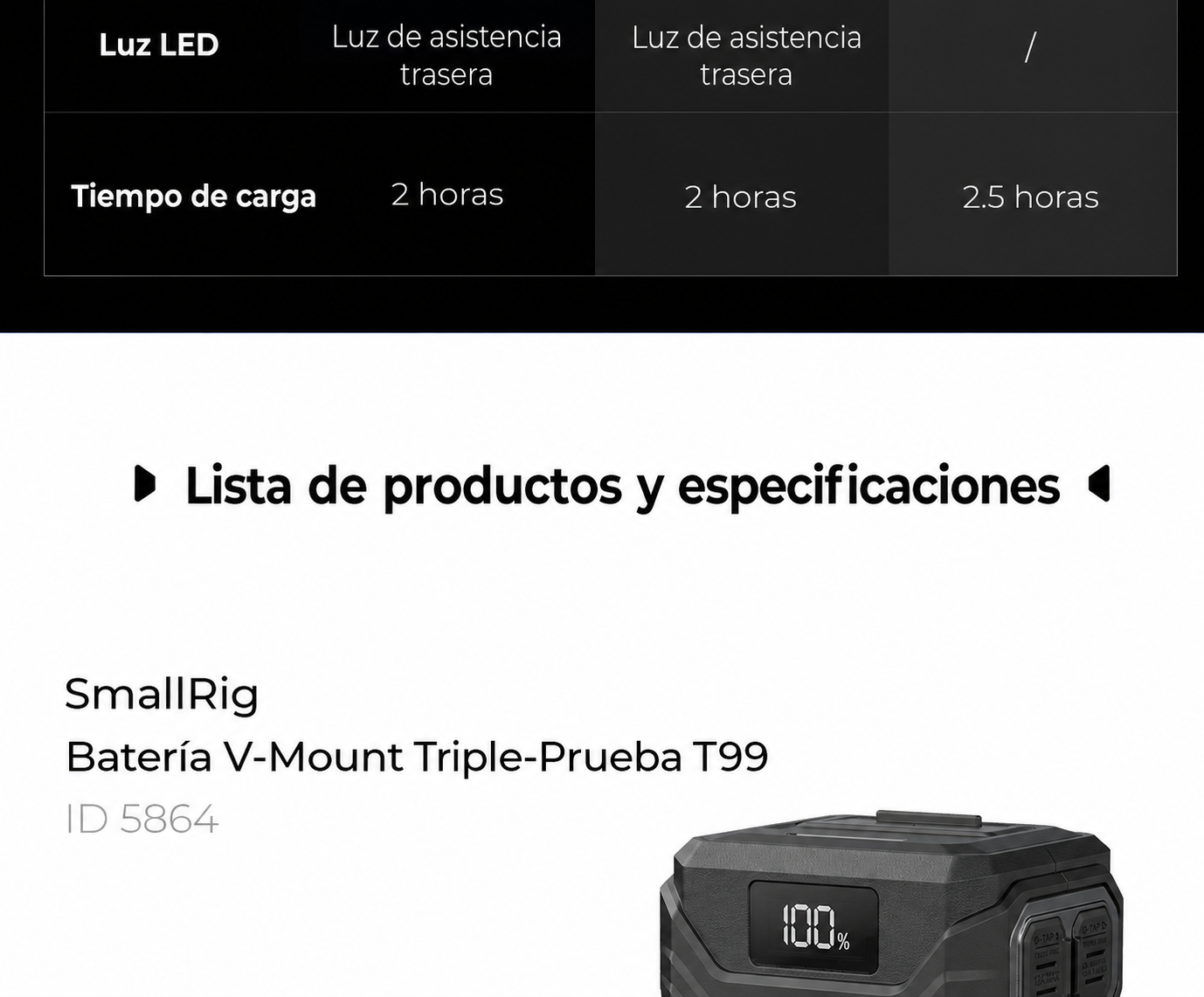 SmallRig T99 V-Mount Battery 5864 – parte en español 13 de 14