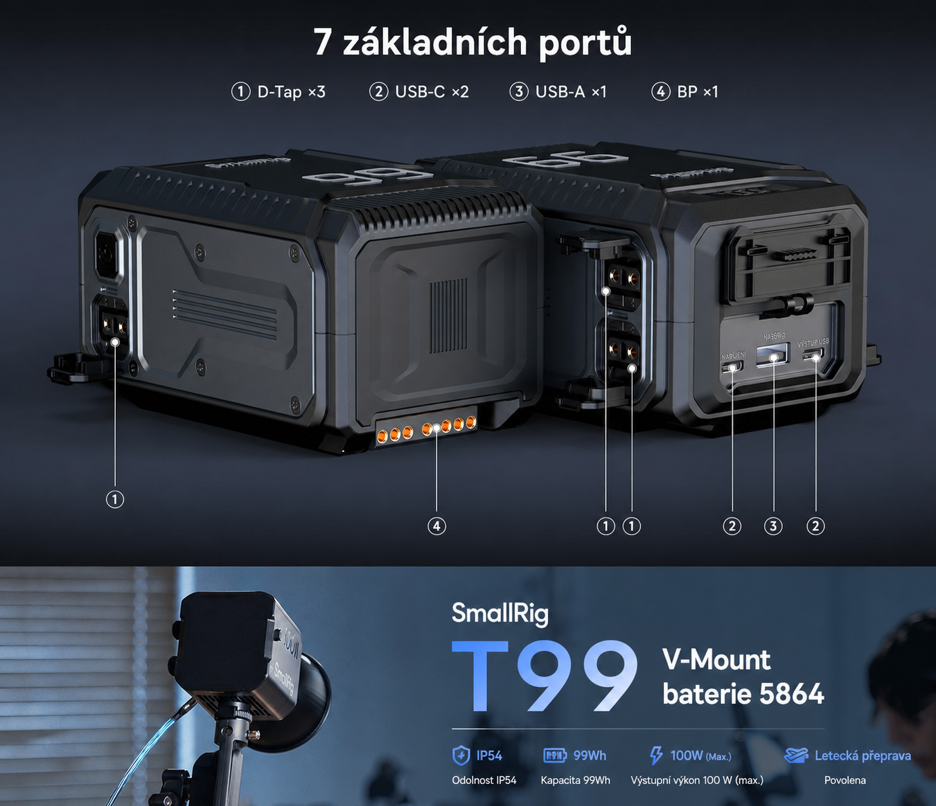 SmallRig T99 V-Mount Battery 5864 – česká část 5 z 14
