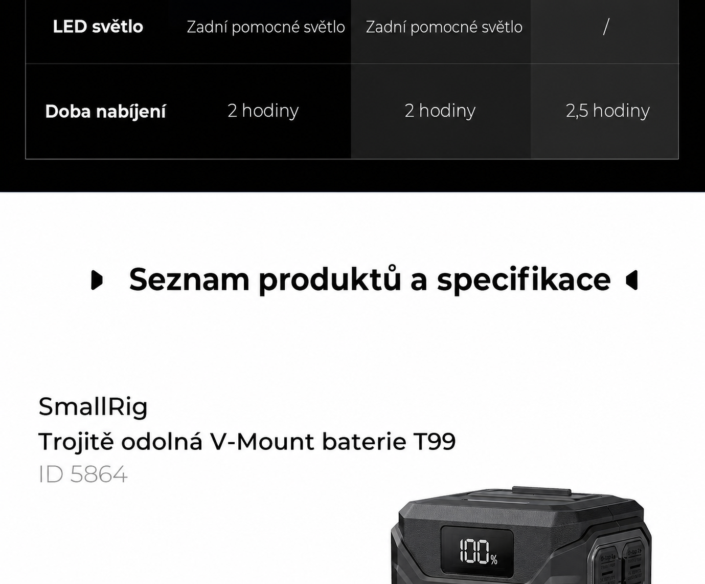 SmallRig T99 V-Mount Battery 5864 – česká část 13 z 14