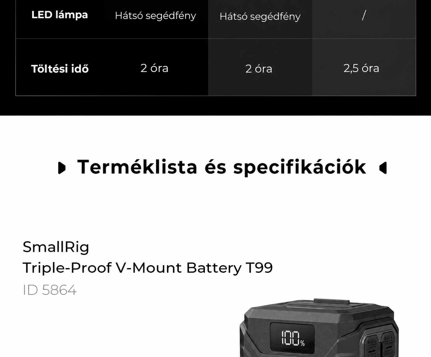 SmallRig T99 V-Mount Battery 5864 – magyar 13/14
