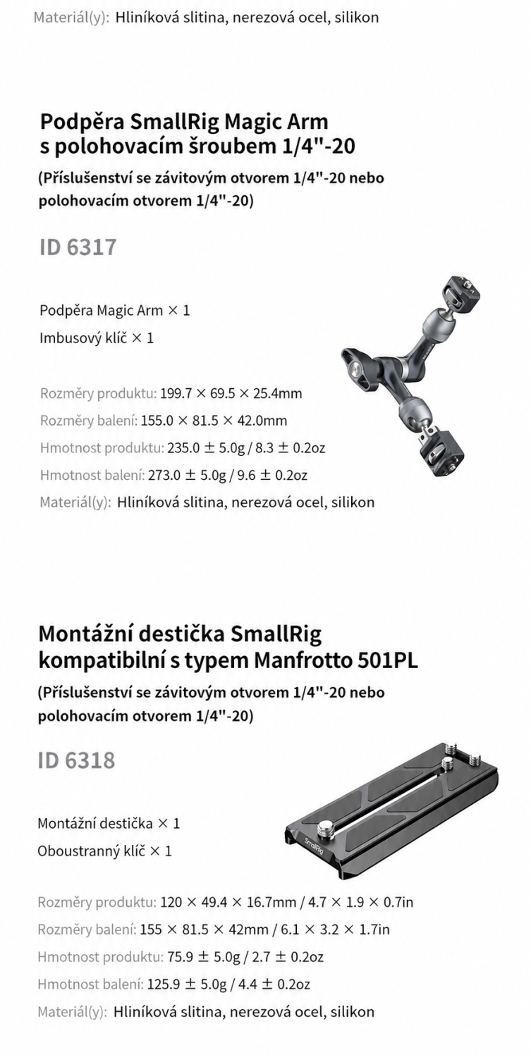 SmallRig Support Kit for Vertical Shooting 6316 – česká infografika 11