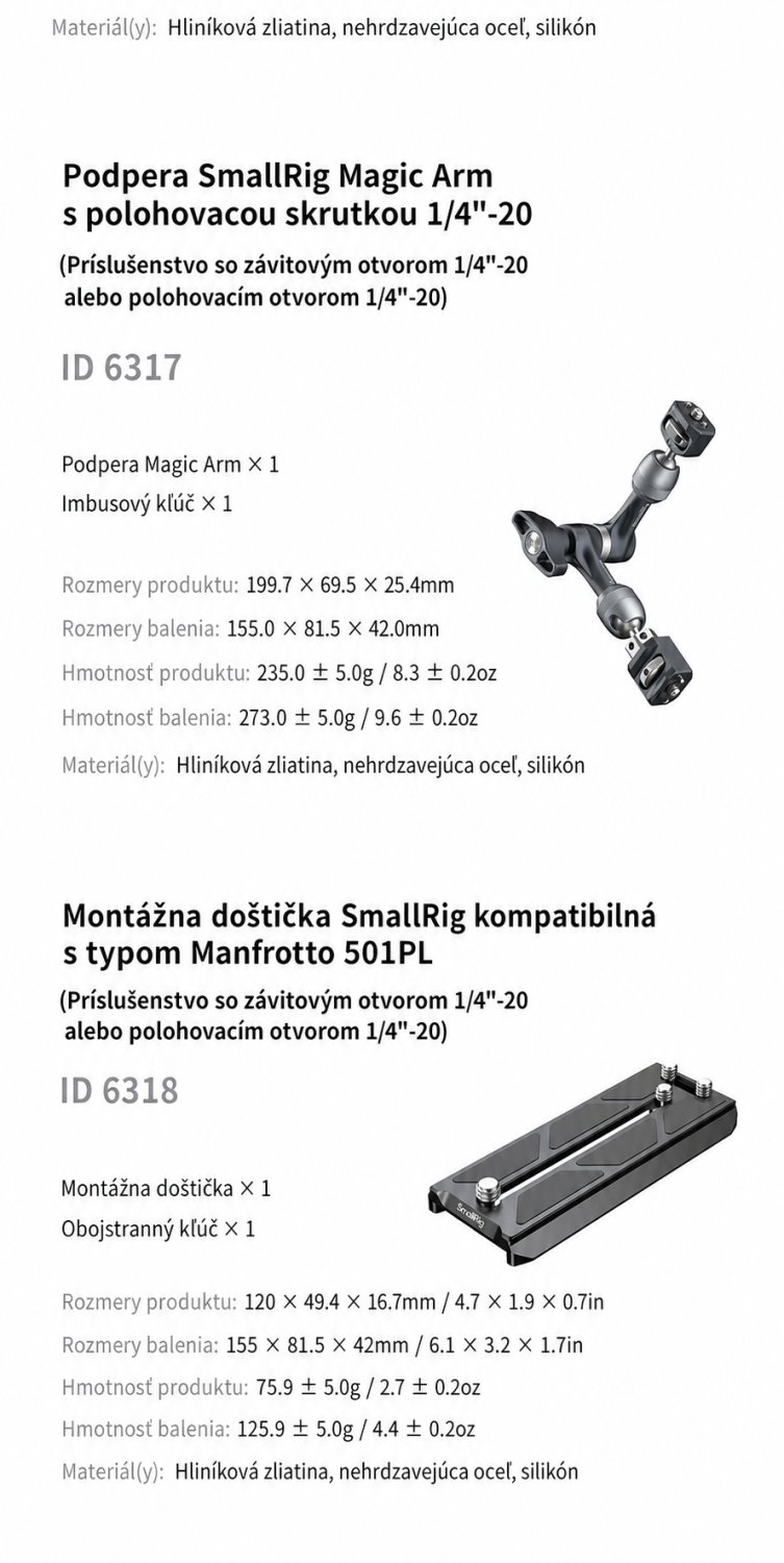 SmallRig Support Kit for Vertical Shooting 6316 – slovenská infografika 11