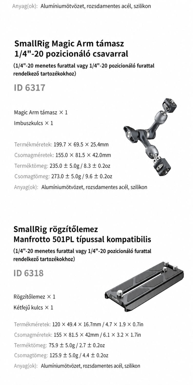 SmallRig Support Kit for Vertical Shooting 6316 – magyar infografika 11