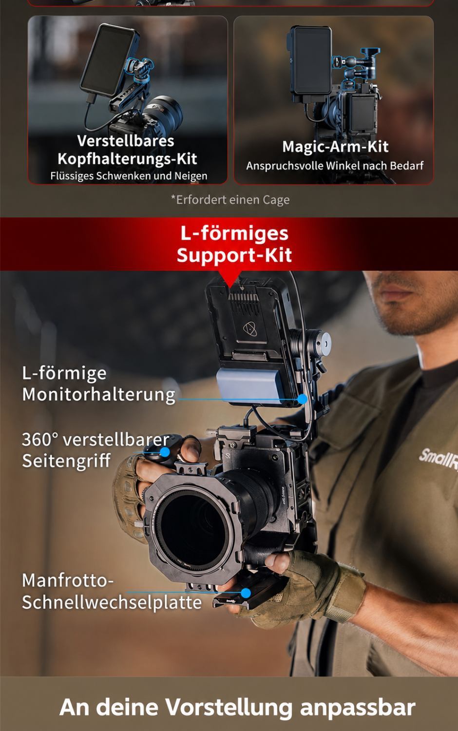SmallRig Support Kit for Vertical Shooting 6316 – deutsche Infografik 2