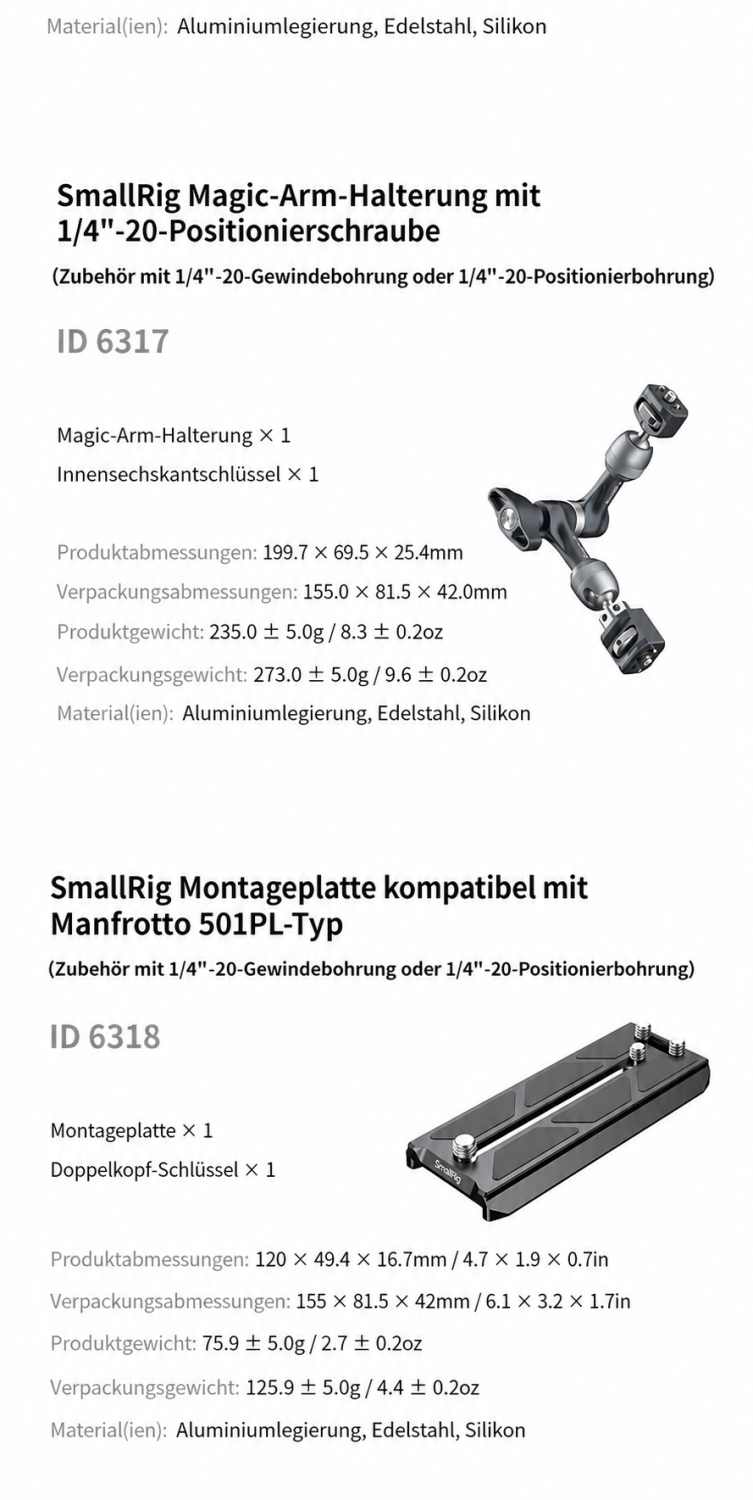 SmallRig Support Kit for Vertical Shooting 6316 – deutsche Infografik 11
