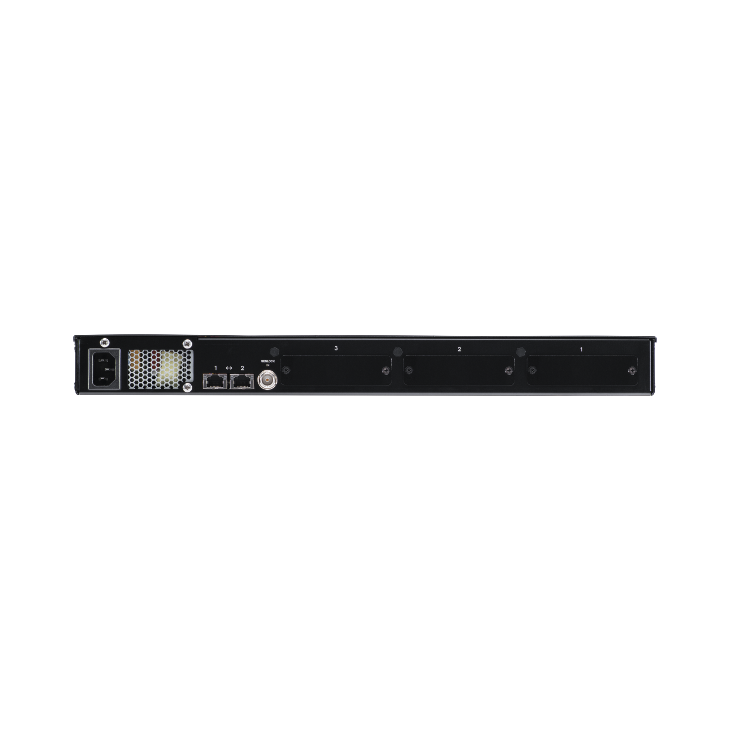 Zadní strana šasi Teradek Prism 801 s porty RJ45 a napájením
