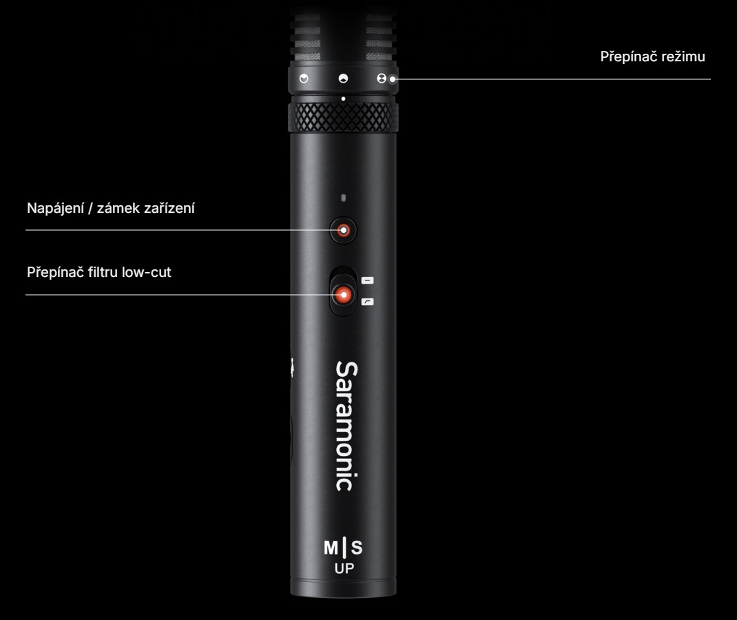 Saramonic SG MS1 – Ovládání na těle