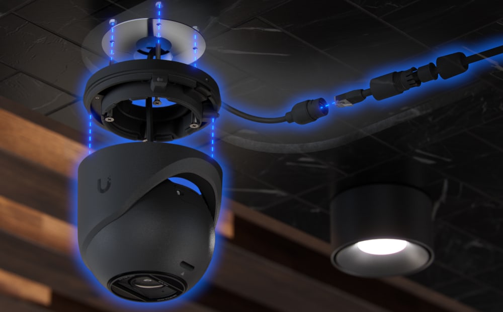Ubiquiti UniFi Protect G6 Pro Turret, černá – Montáž na strop i na stěnu