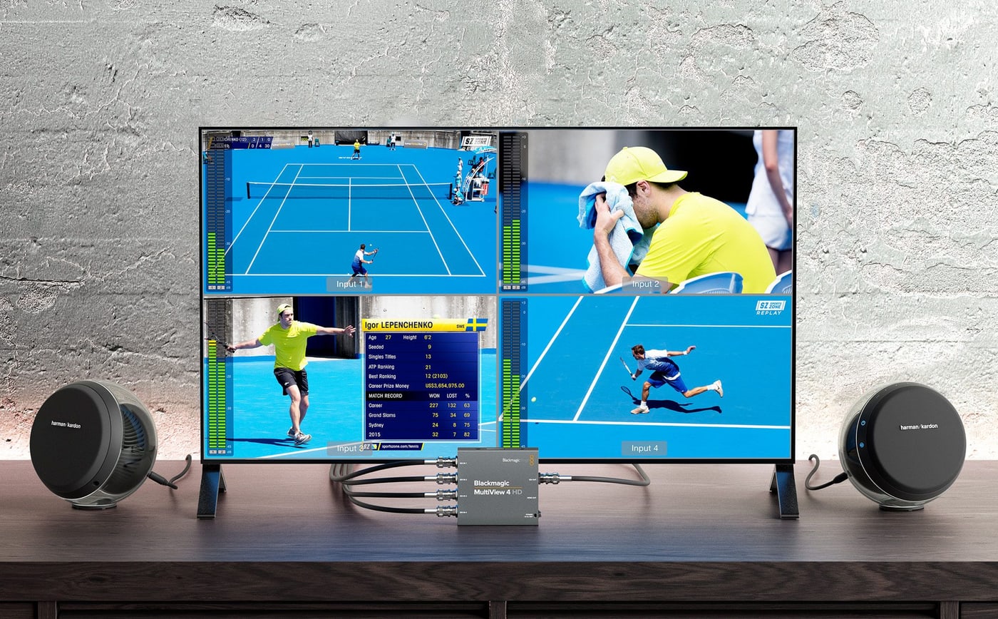 Blackmagic MultiView 4 HD – Čtyři náhledy bez čtyř monitorů