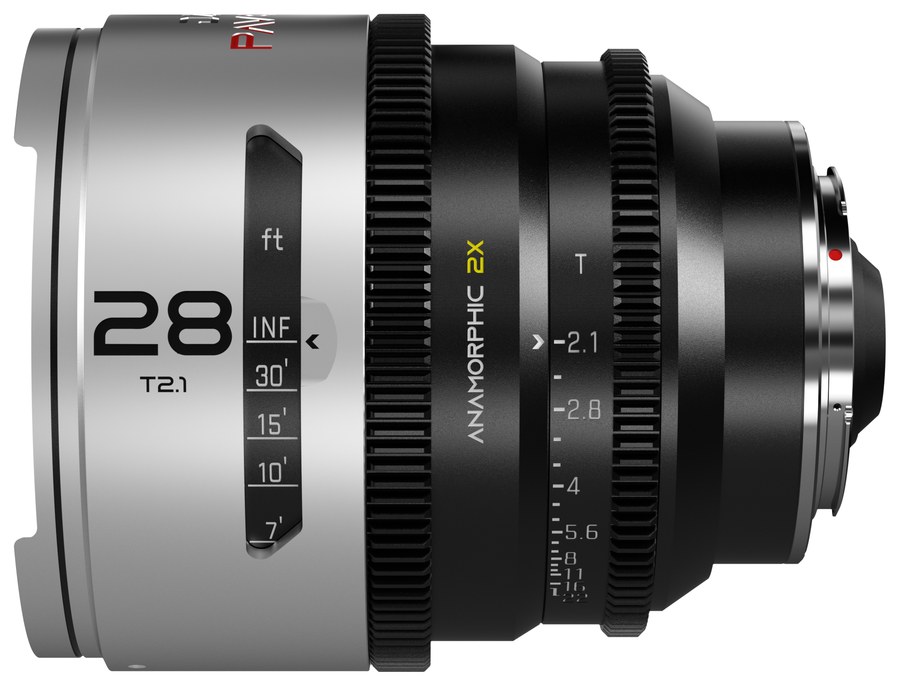 DZOFILM Pavo 28 mm T2,1 anamorfní 2× – Neutral, PL/EF, stopová stupnice – Bajonet EF