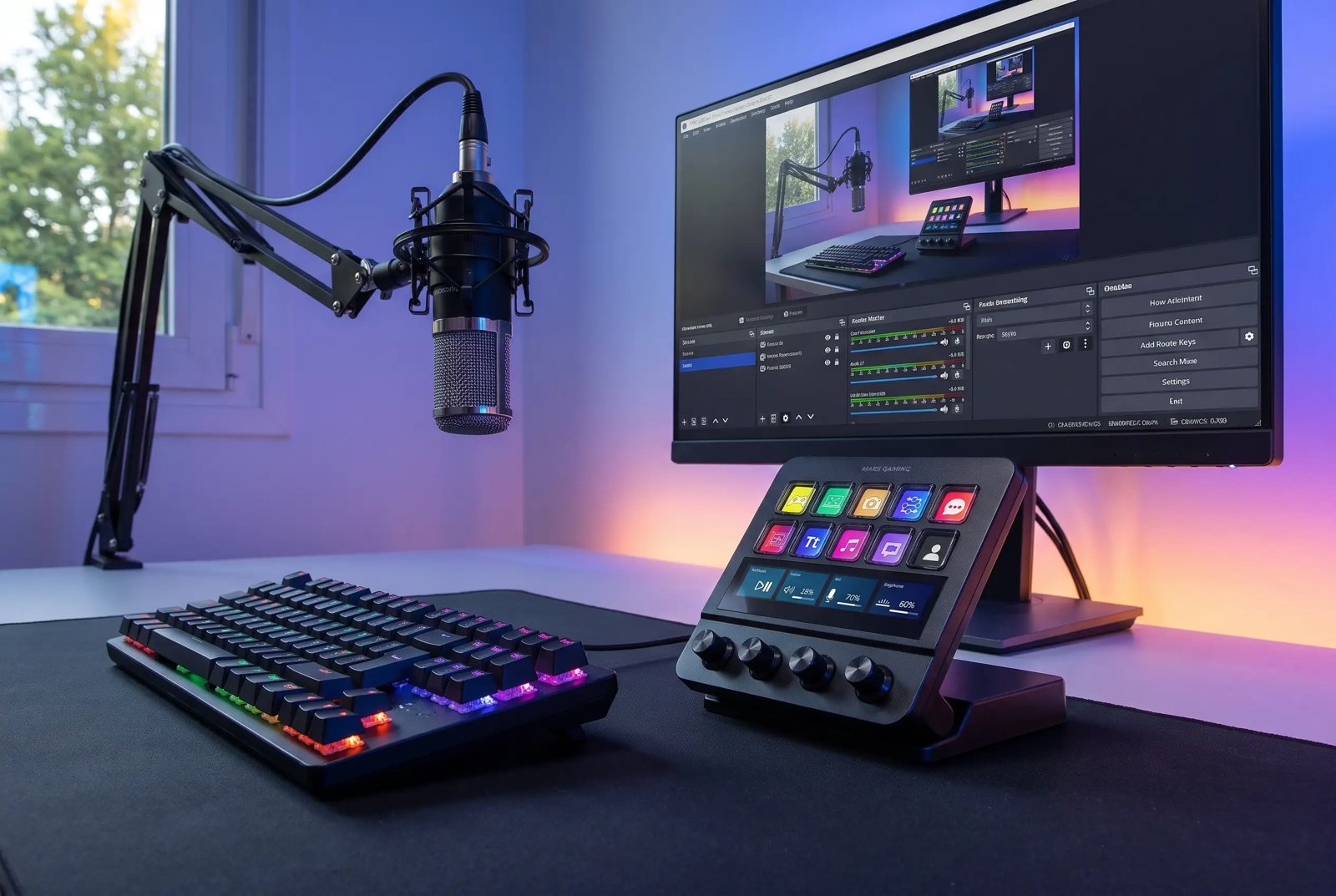 Mars Gaming MSD-PRO na streamovacím stole