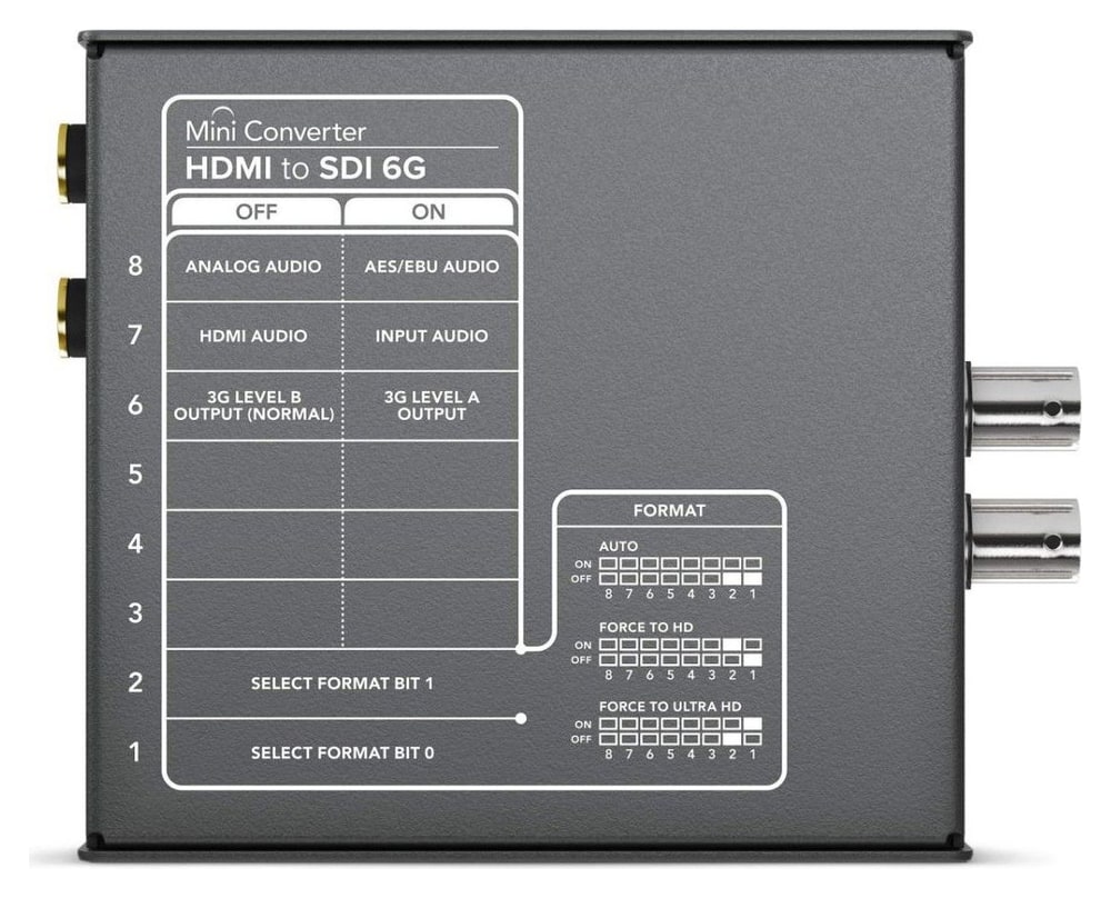 Mini Converter HDMI to SDI 6G – Nastavení minipřepínači i přes USB