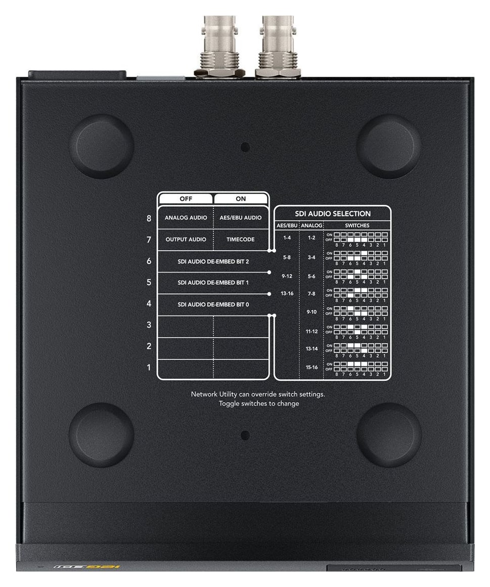 Teranex Mini SDI to Audio 12G – Nastavení minipřepínači, přes USB i Ethernet