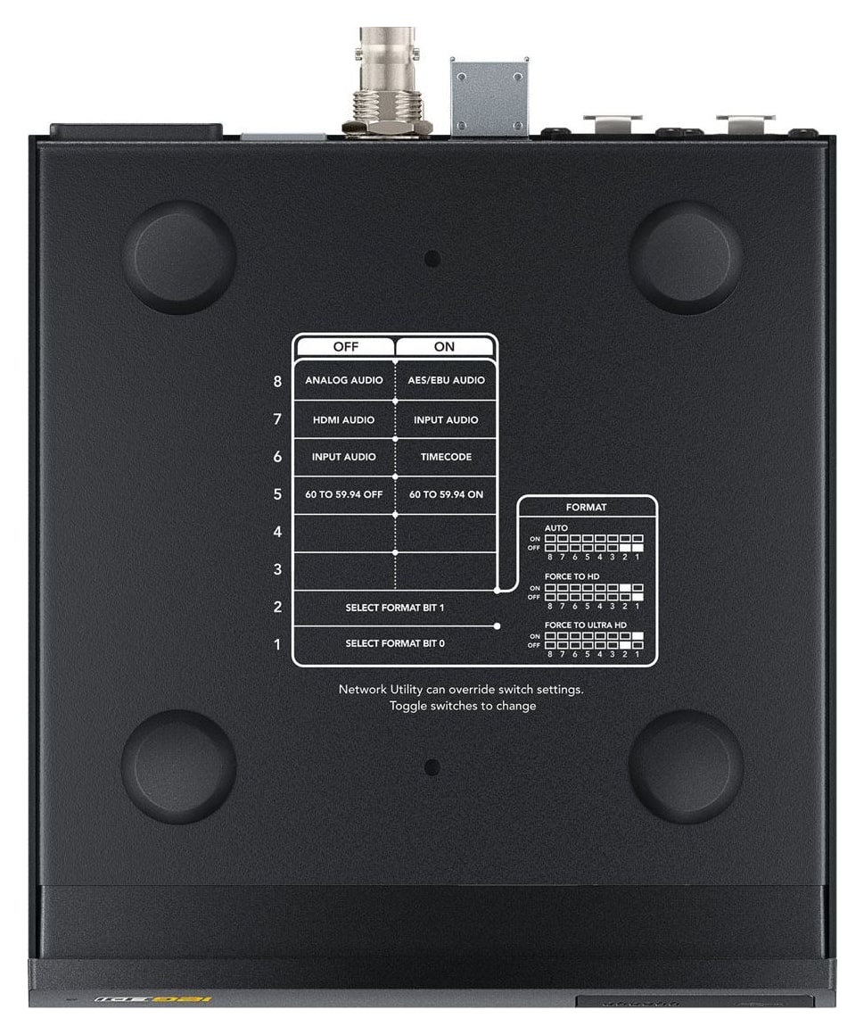 Teranex Mini HDMI to Optical 12G – Nastavení minipřepínači, přes USB i Ethernet