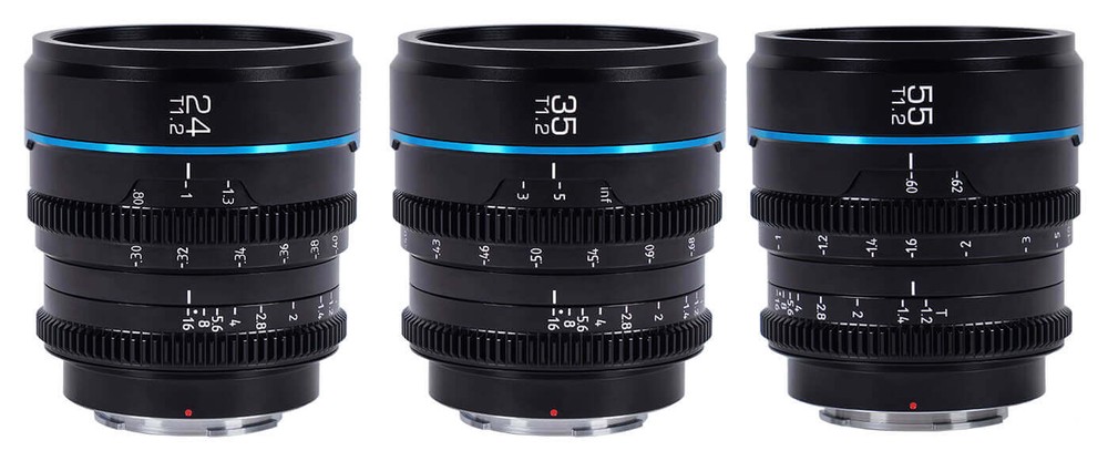 Sirui Nightwalker 24 mm T1,2 S35 manuální cine objektiv (Fujifilm X, černý) – Jednotná sada