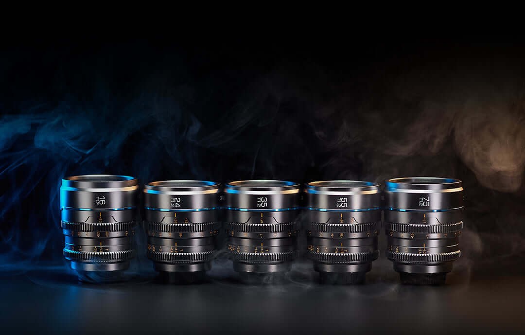Sirui Nightwalker sada cine objektivů 16/75 mm T1,2 S35 (MFT, černá) – Pět ohnisek jedné řady