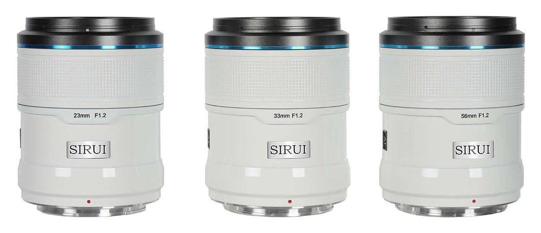 Sirui Sniper 23/33/56mm F1,2 APS-C AF sada 3 objektivů, Fuji X, bílá – Podobné rozměry a hmotnost