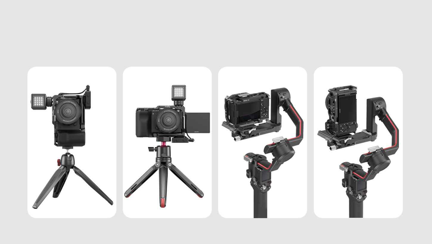 Přepínej mezi stativem a stabilizátorem, na výšku i na šířku