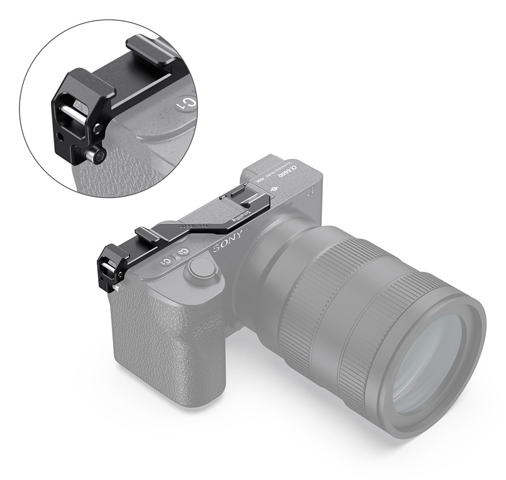 Right-Side Shoe Mount Relocation Plate for Sony a6600 Camera
