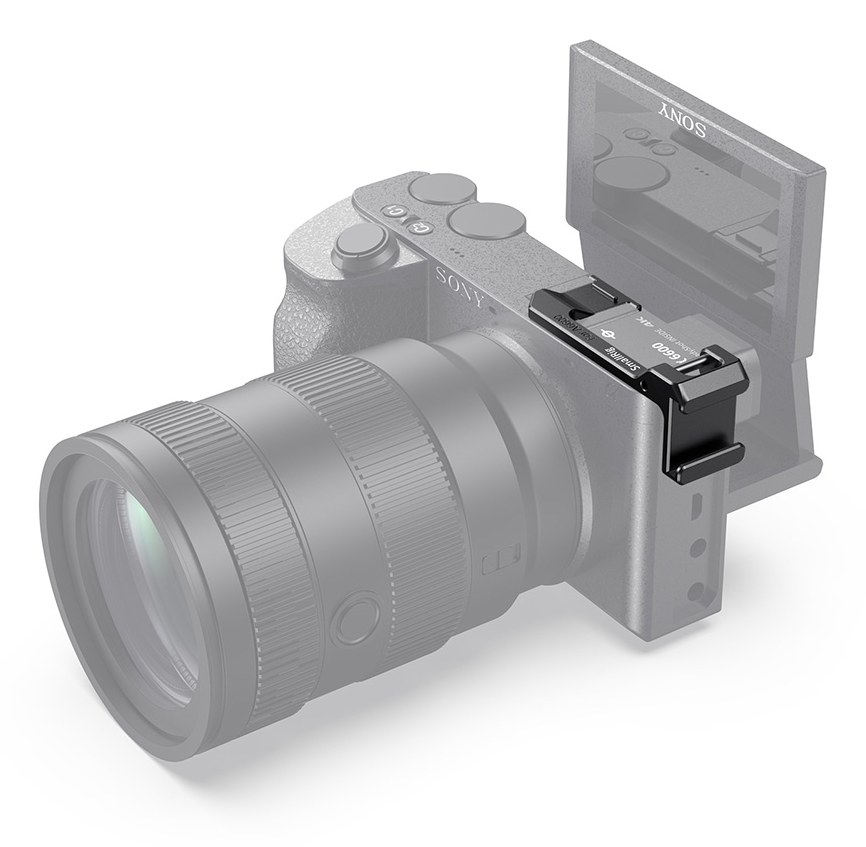 Left-Side Shoe Mount Relocation Plate for Sony a6600 Camera