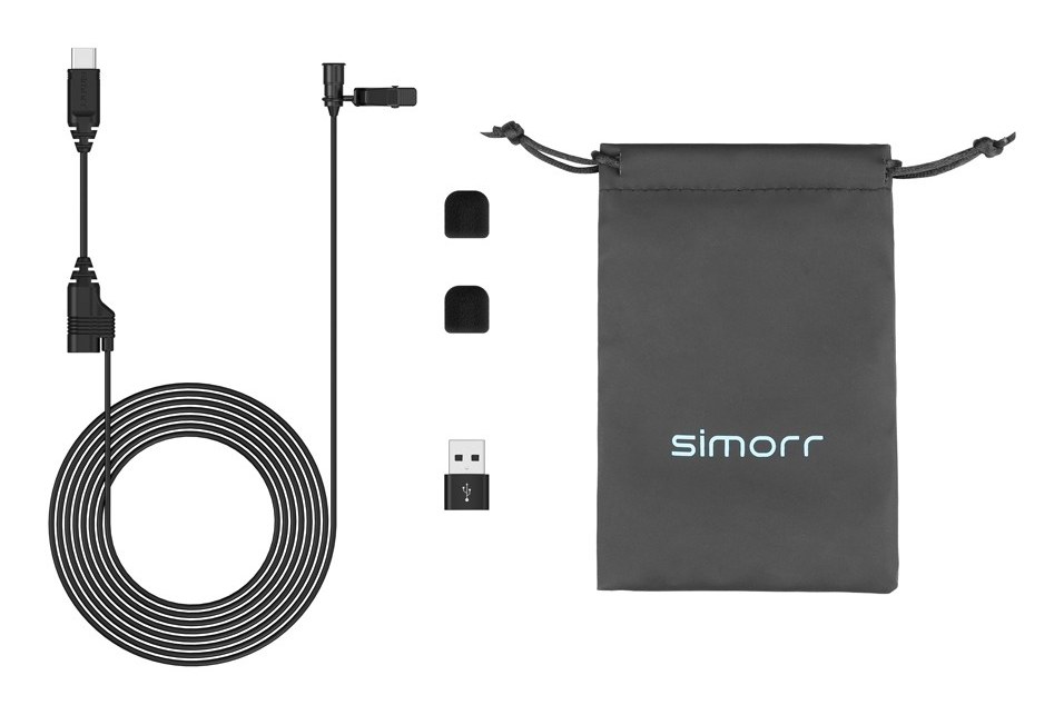 Simorr Wave L2 Lavalier mikrofon pro zařízení USB typu C (černý)
