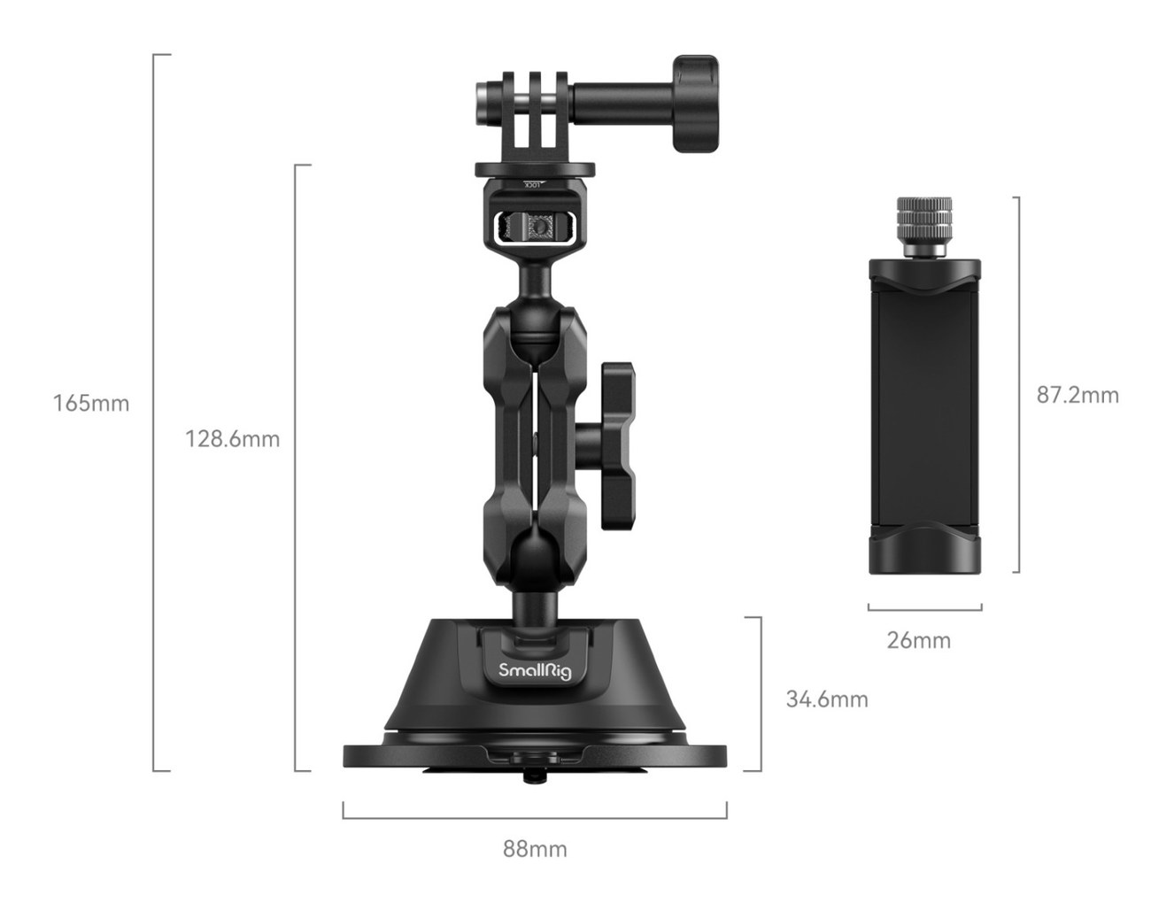 Portable Suction Cup Mount Support Kit for Action Cameras/Mobile Phones SC-1K
