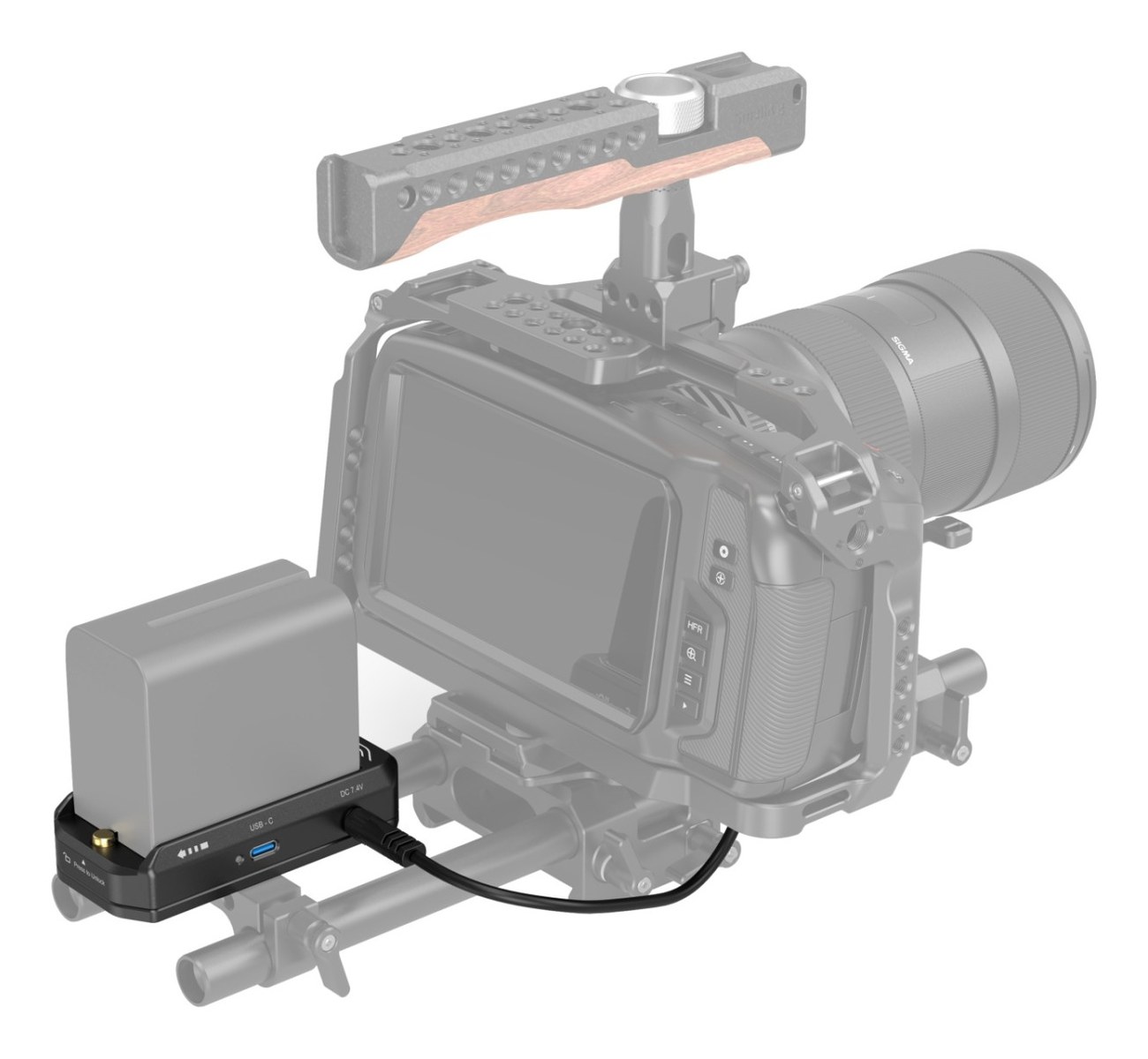 NP-F Battery Adapter Mount Plate Kit for Canon EOS R5 / R5C and BMPCC 4K / 6K / 6K Pro