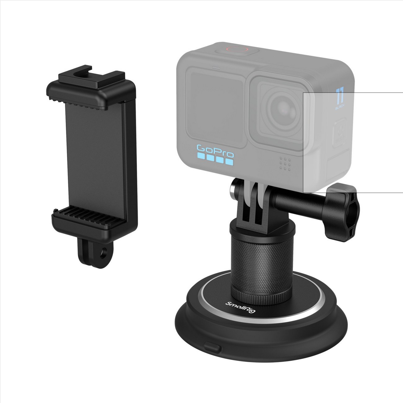 Suction Cup Mounting Support for Action Cameras