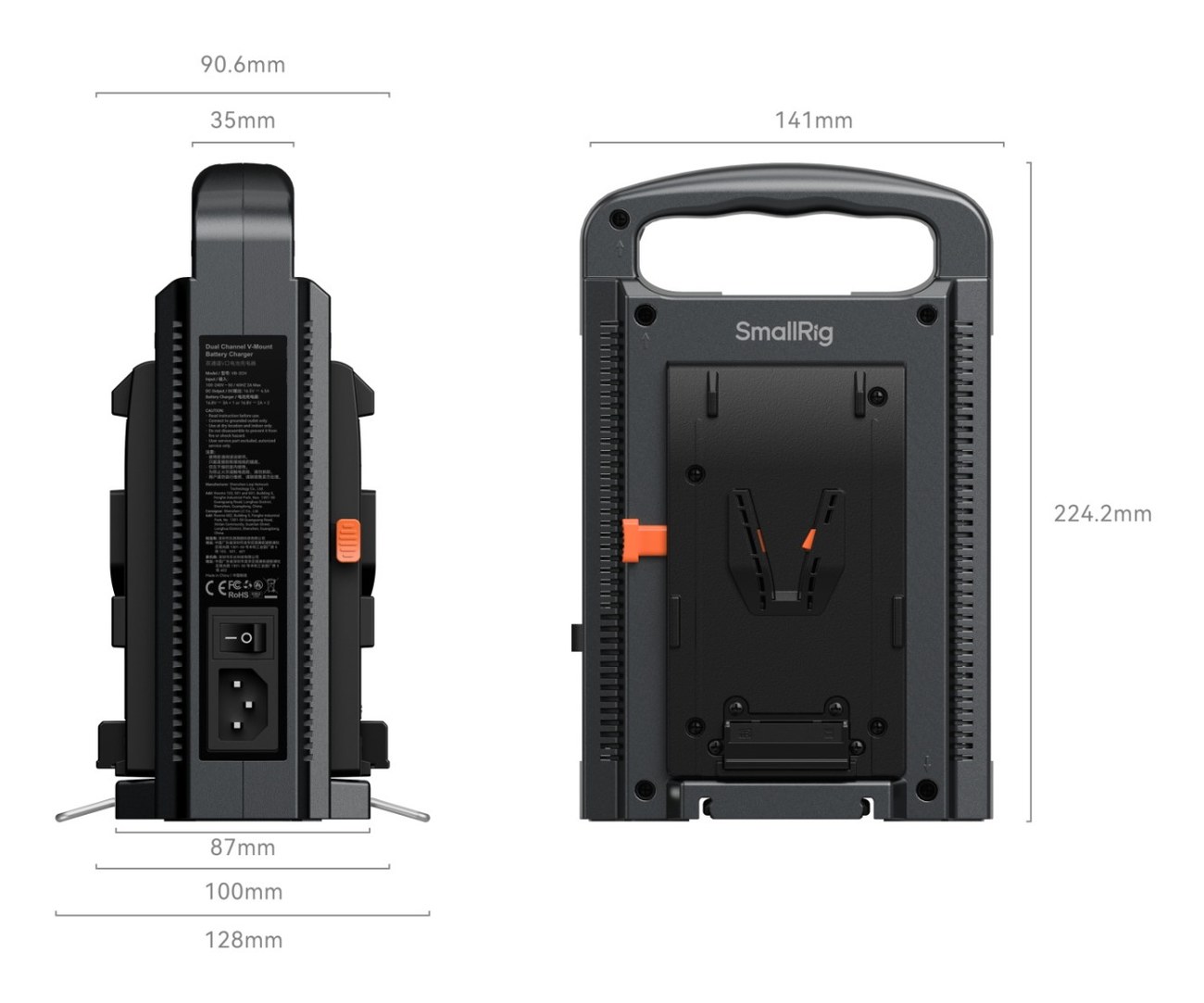Dual Channel V-Mount Battery Charger (European Standard)
