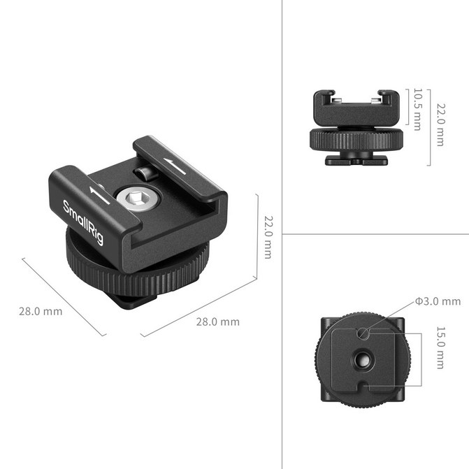 Wireless Microphone Support with Cold Shoe Mount
