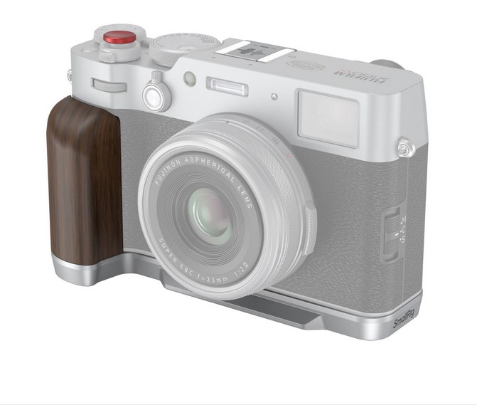 Wooden L-Shape Grip for FUJIFILM X100VI / X100V (Silver)