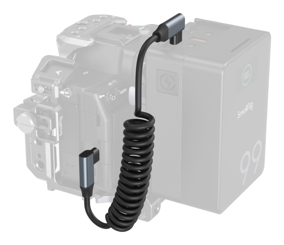 USB-C (Angled) to USB-C (Angled) Coiled Data Cable