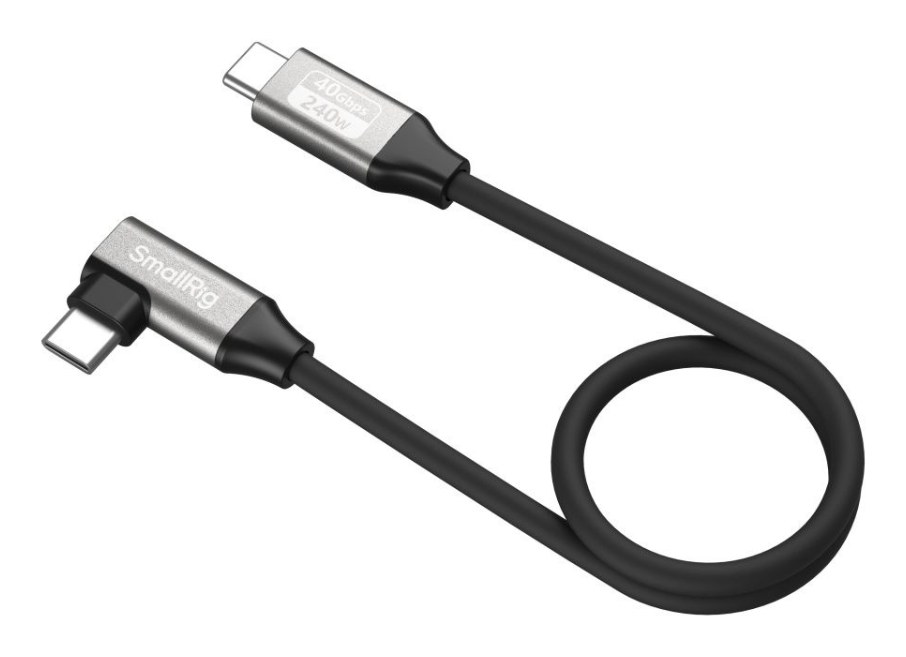 USB-C Data Cable (Straight to Angled, 35cm / 13.8in) (40Gbps + 240W + 8K)