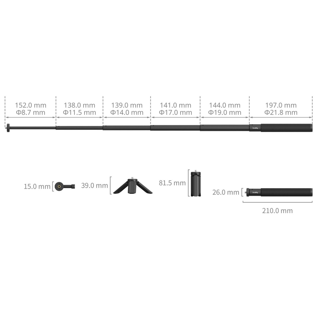 Selfie Stick Support for DJI Osmo Action 6 / Nano