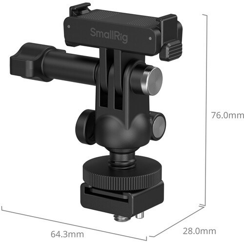 Quick Release Adapter Support with Cold Shoe Mount and mini Ball Head for DJI Osmo Action 6