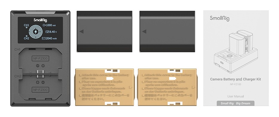 SmallRig NP-FZ100 Camera Battery and Charger Kit 3824B – Co je v balení