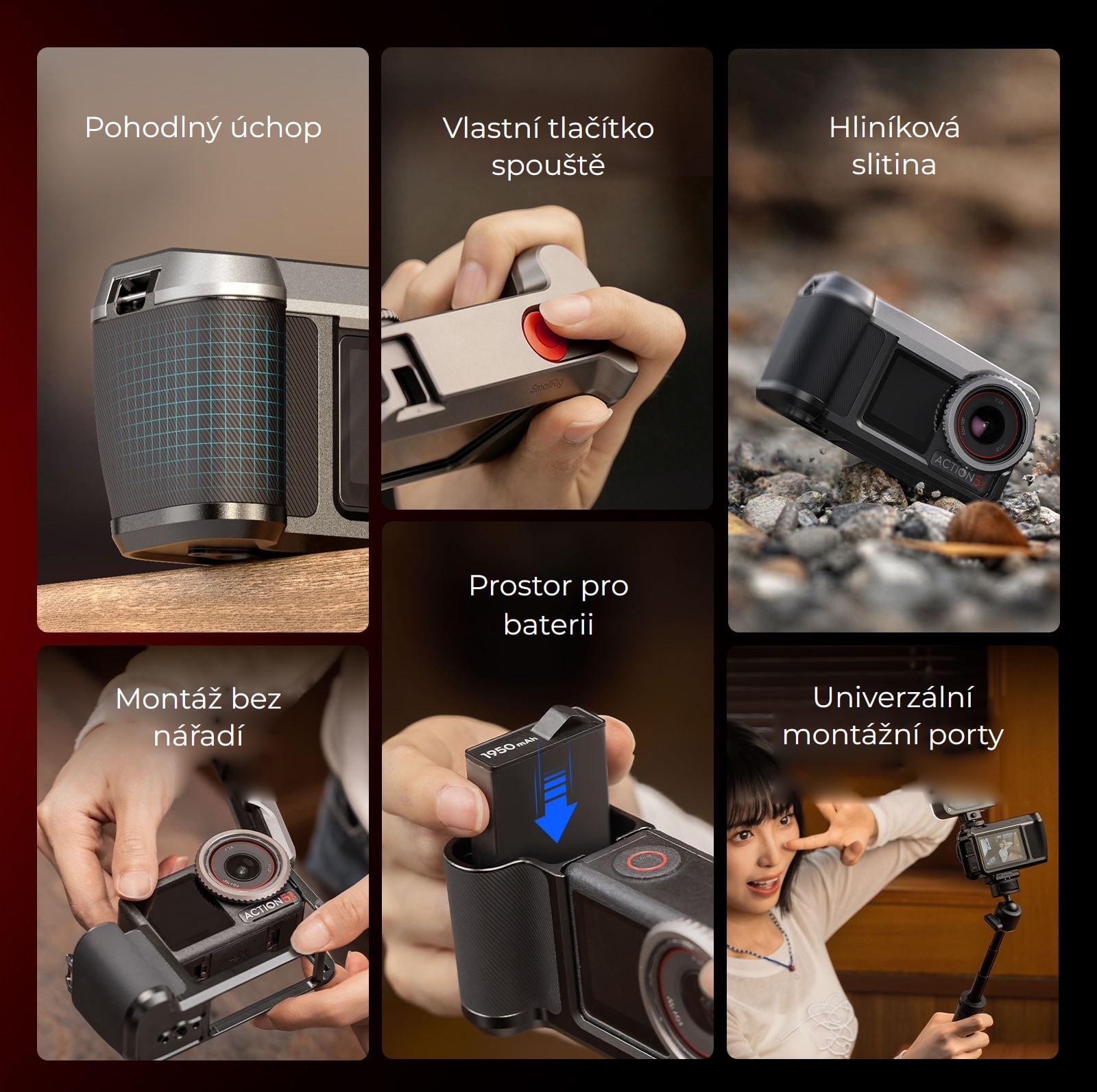 SmallRig 6371 klec pro DJI Osmo Action 5 Pro / 4 / 3 – infografika 2