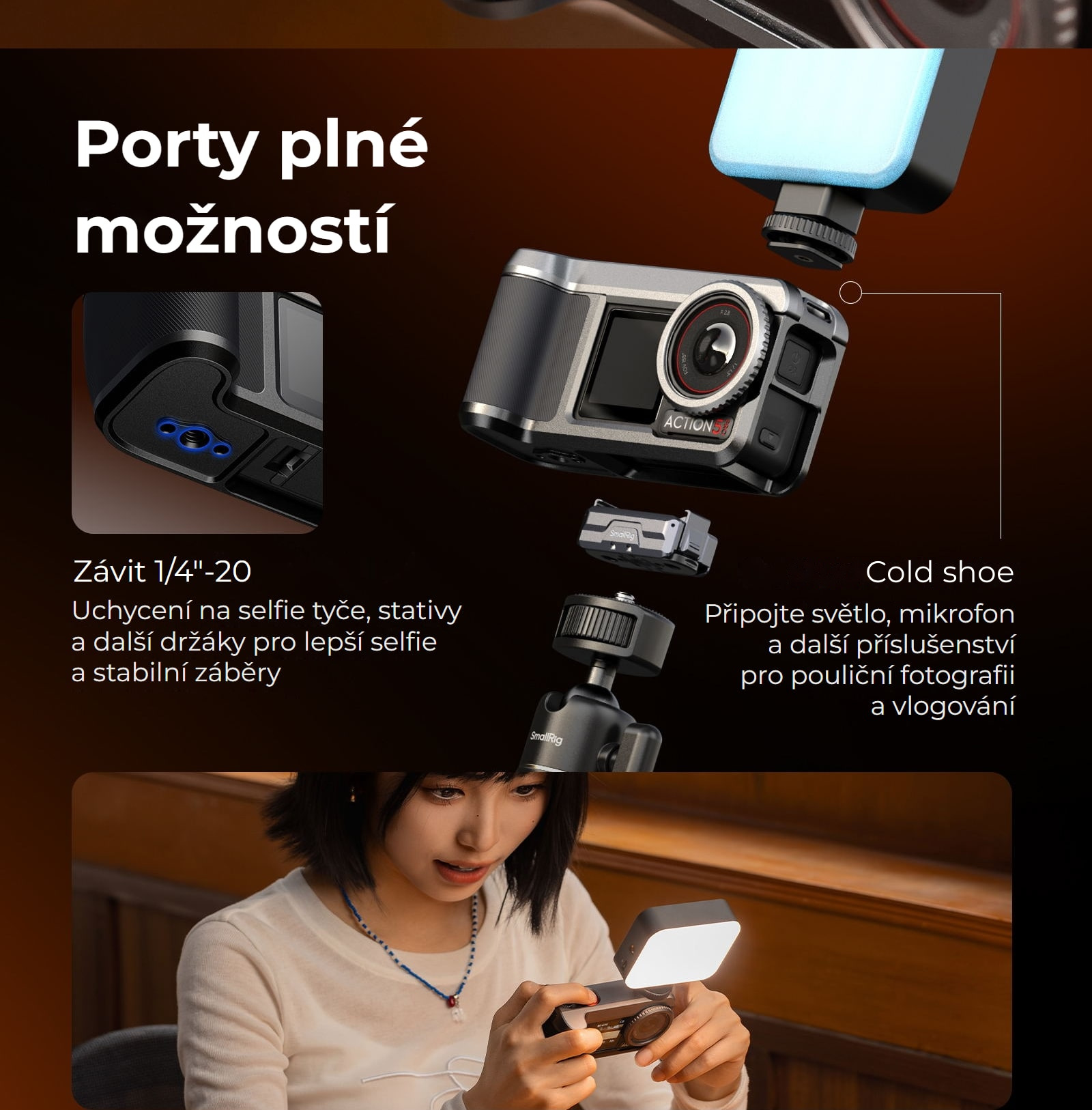 SmallRig 6371 klec pro DJI Osmo Action 5 Pro / 4 / 3 – infografika 5