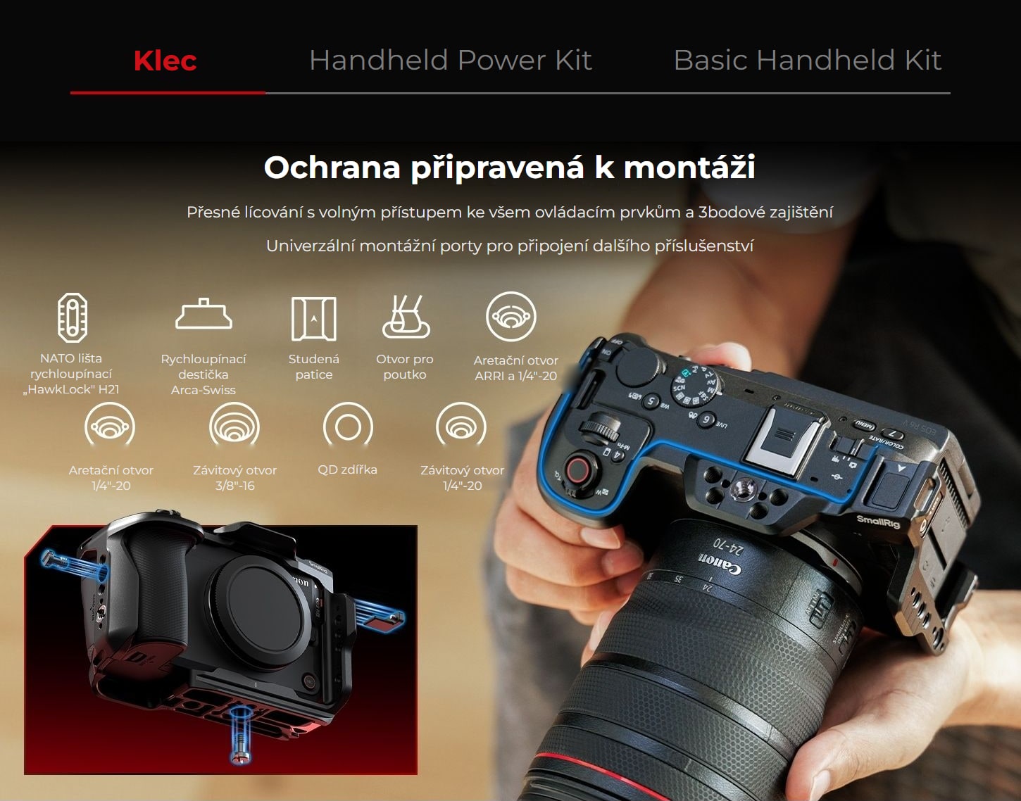 SmallRig klec a sady pro Canon EOS R6 V – infografika 3