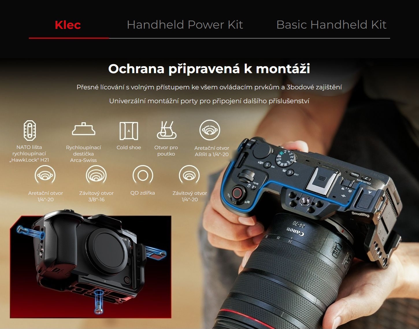 SmallRig klec a sady pro Canon EOS R6 V – infografika 3